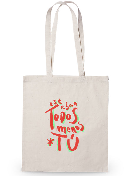 Bolsa tote bag Y yo más triste que un pingüino en un garaje